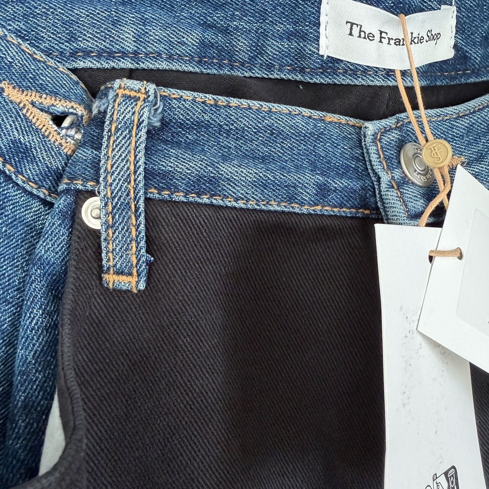 *NWT* The Frankie Shop Black and Blue Contrast Denim Pants M/L *always sold out* - Picture 6 of 8